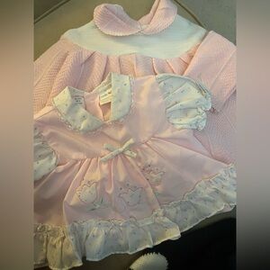 Cradle Togs Vintage Doll Clothes Pink Dresses Large 6-12 Months 9 Months New